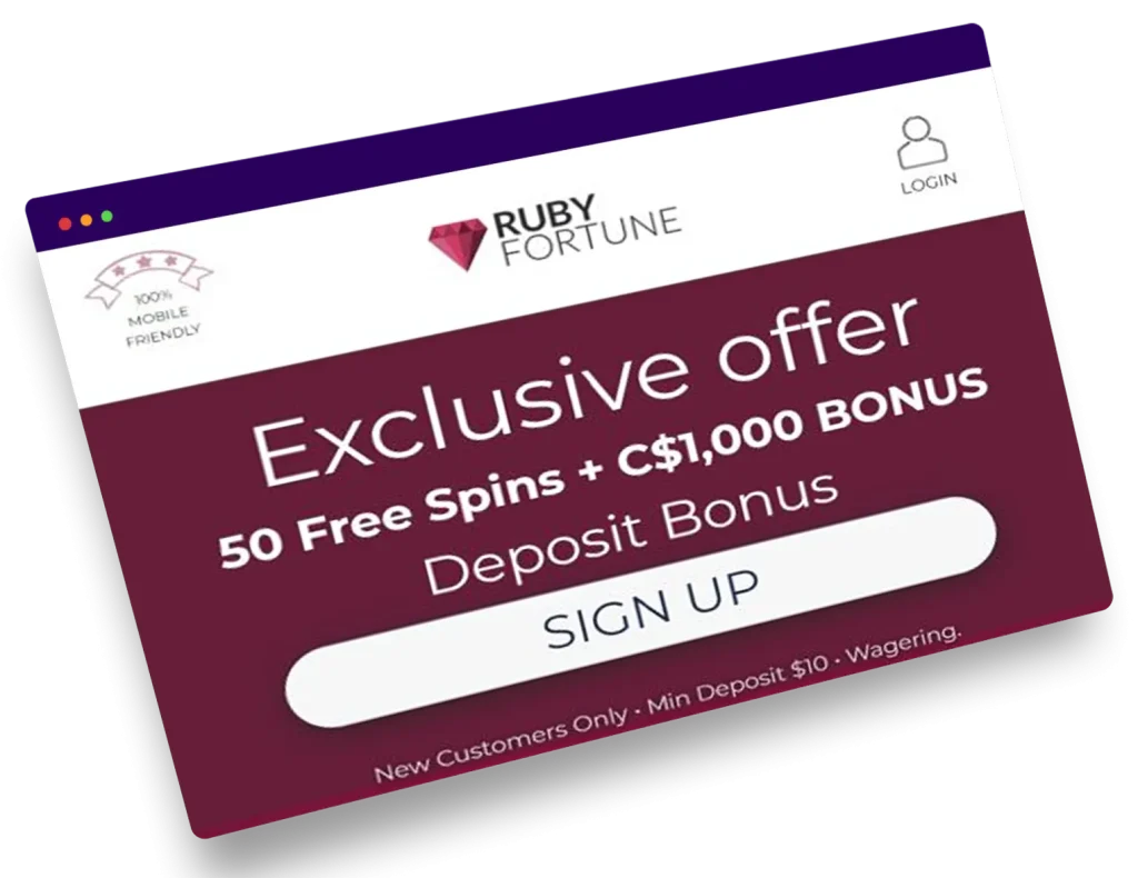 Ruby Fortune Sign Up Bonus